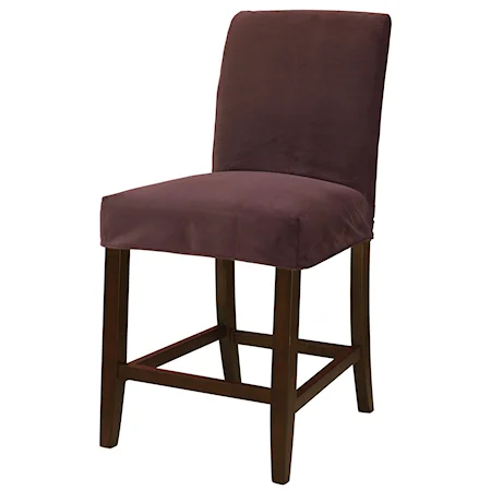 Dark Beige "Slip Over" Counter Stool, 24" Seat Height